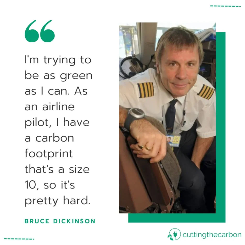 carbon footprint Bruce Dickinson