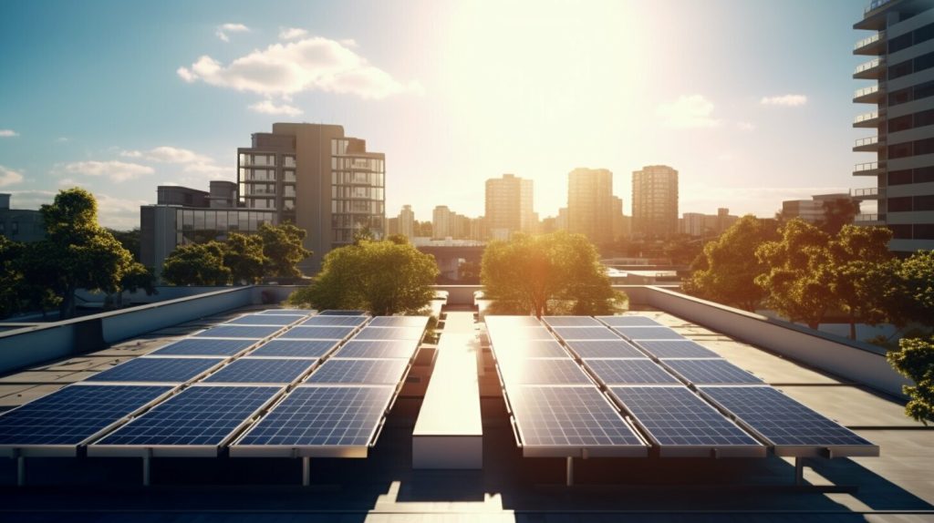 solar panels on a roof