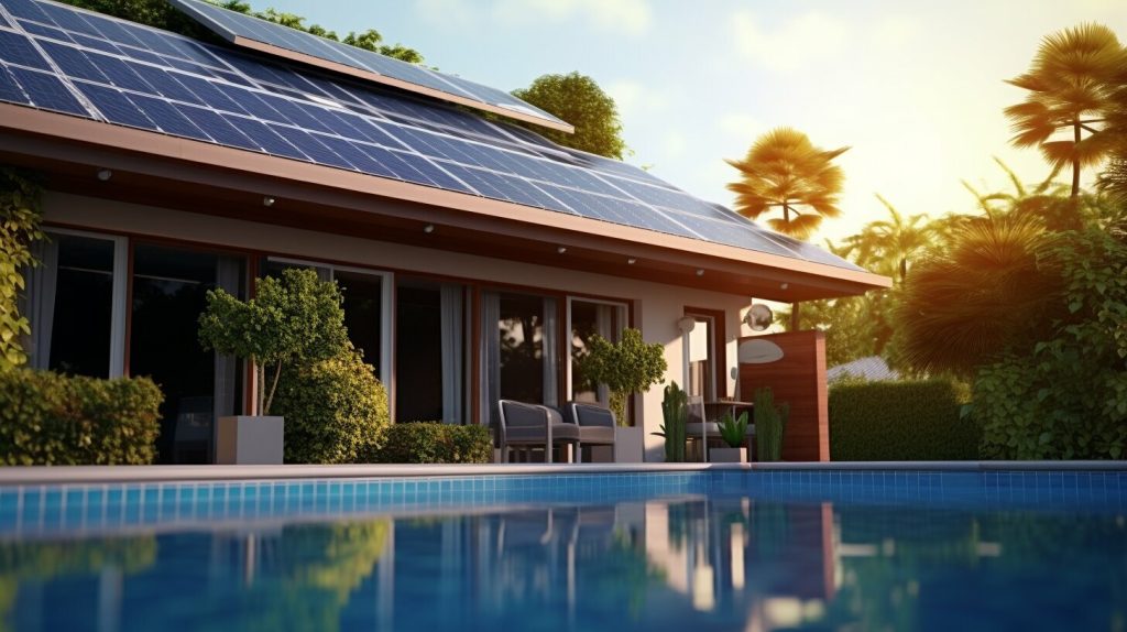 solar panels on a roof